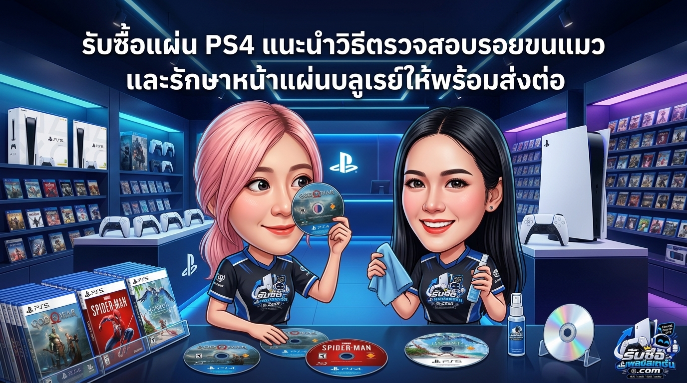 ตรวจเช็กรอยขนแมวบนหน้าแผ่นบลูเรย์เกม PS4 ก่อนส่งต่อขายมือสอง