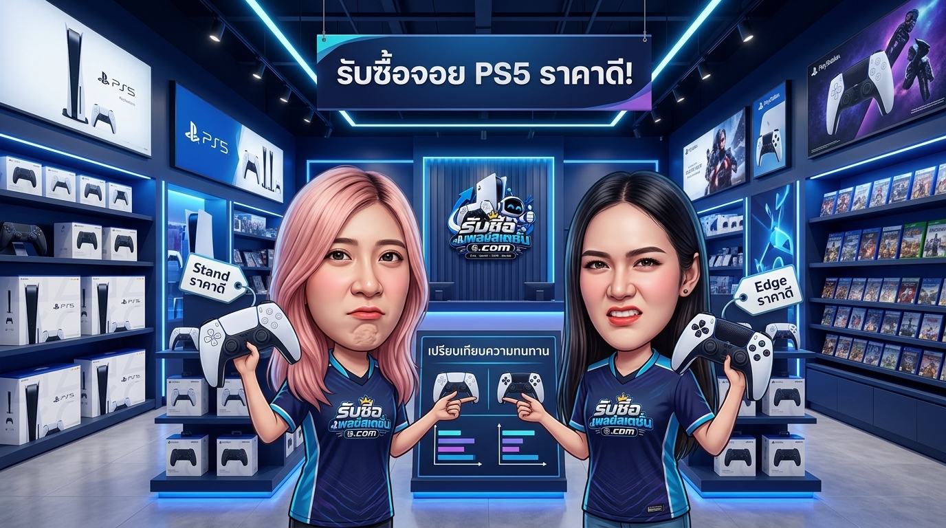 เปรียบเทียบความทนทานระหว่างจอย PS5 DualSense รุ่นมาตรฐาน และ DualSense Edge สำหรับบริการรับซื้อจอย PS5