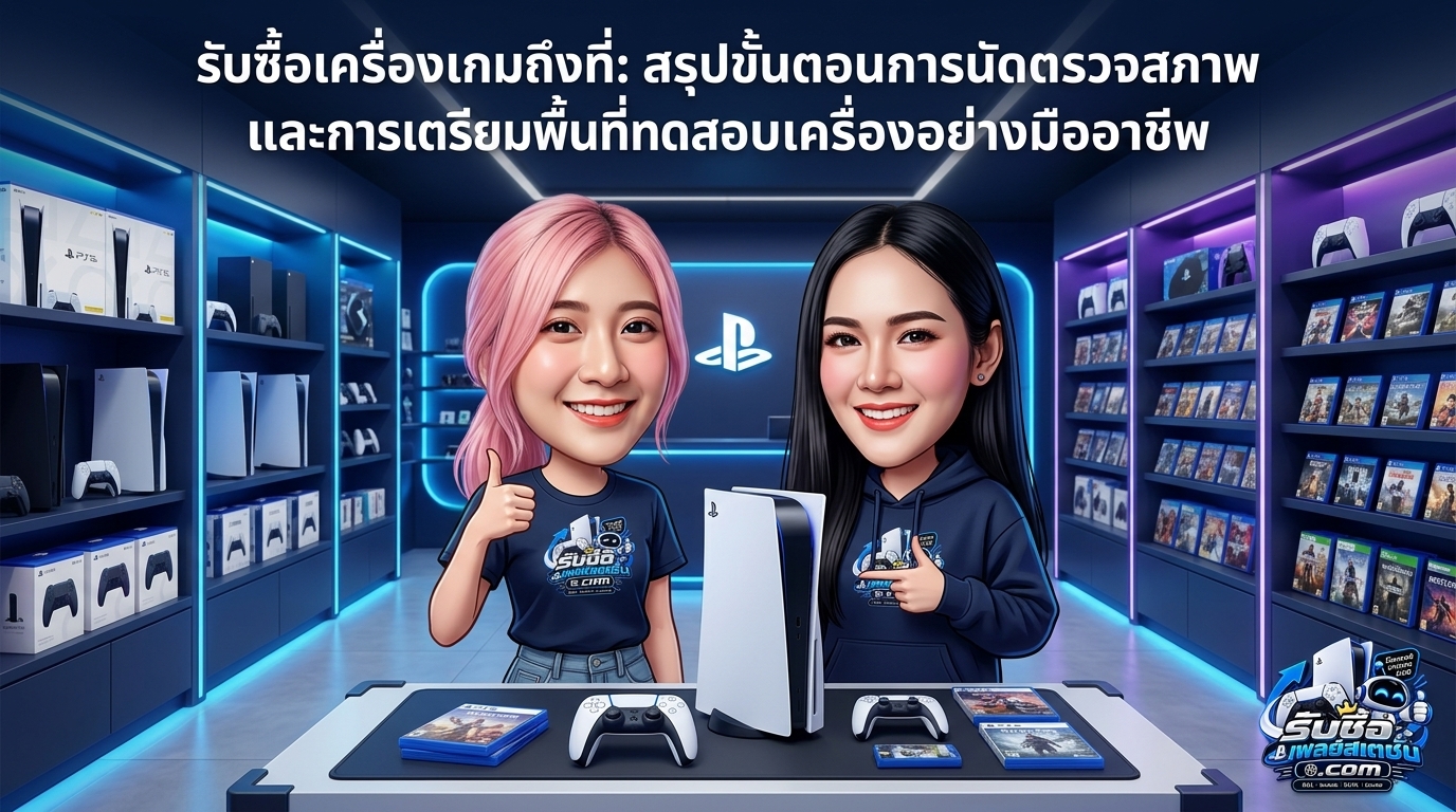 การตรวจเช็กสภาพเครื่องเกม PlayStation และเตรียมพื้นที่ทดสอบสำหรับการรับซื้อเครื่องเกมถึงที่