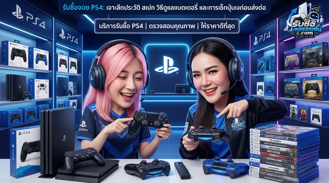 คอนโทรลเลอร์ DualShock 4 สำหรับเครื่อง PlayStation 4 แสดงสเปกและการตรวจเช็กสภาพก่อนขาย
